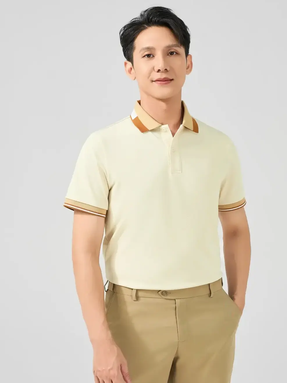 Polo Nam Cafe Dệt Tổ Ong Nature Lover - Màu vàng - M