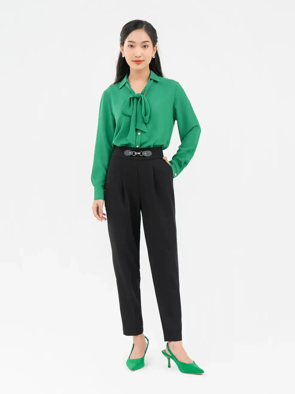 Sơ Mi Dài Tay Nữ Dáng Fit - Tím than - S