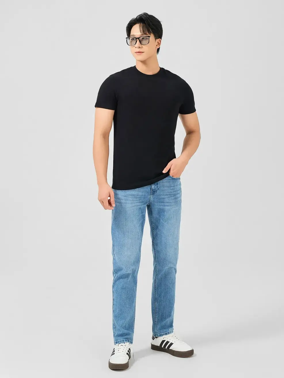 Áo Phông Nam Slim Fit Rib Khang Test - ĐEN  - 0