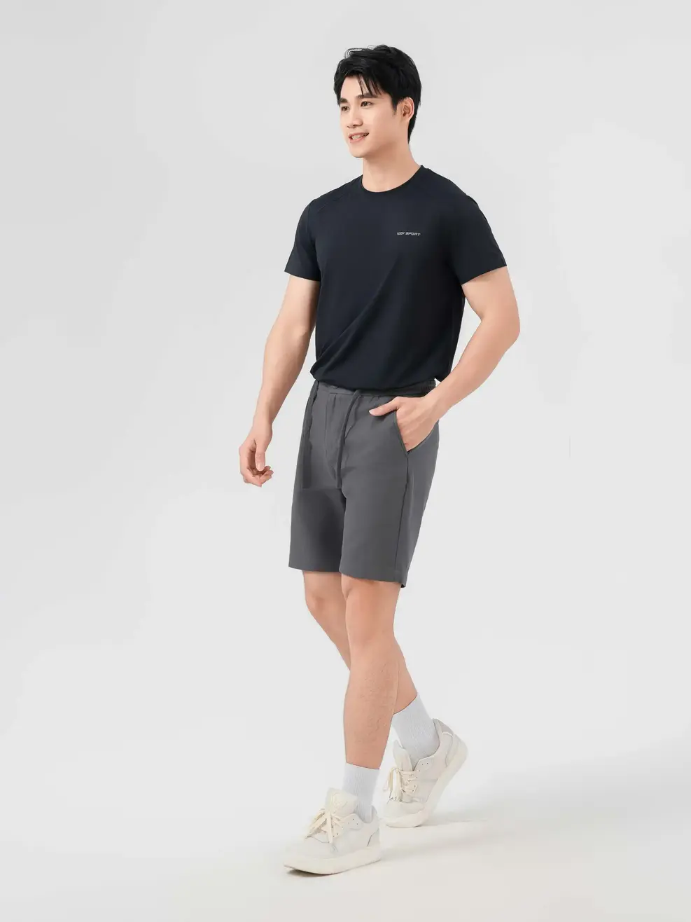 Áo Phông Nam Slim Fit Rib Khang Test - ĐEN  - 0